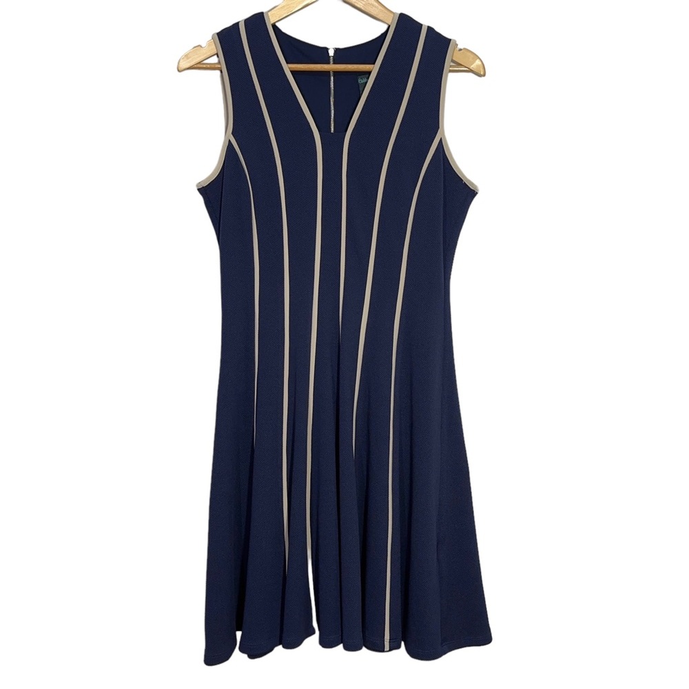 Gabby Skye Womens Dress with Off White Pintuck Stripes